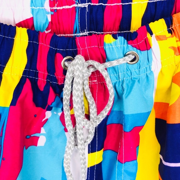 NWOT MENS VIBRANT MULTICOLOR SWIMMING TRUNKS - Picture 2 of 7